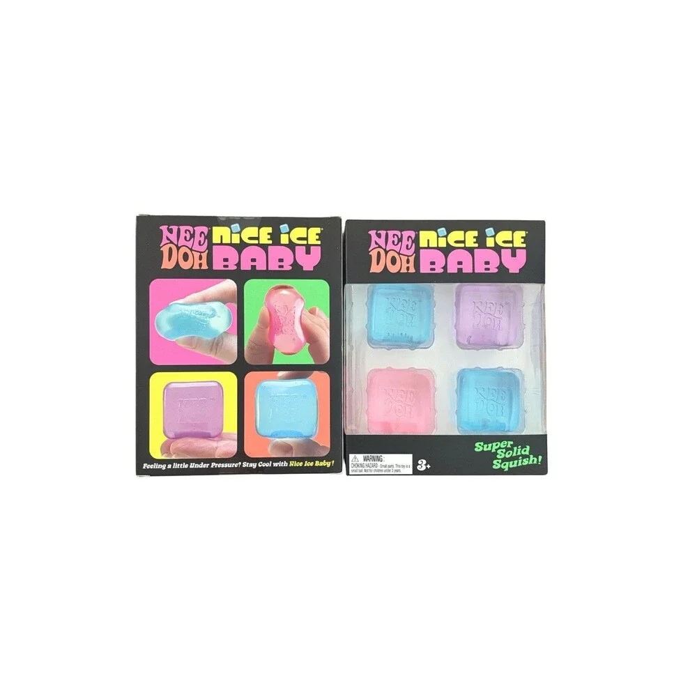 Nee Doh Nice Ice Baby Super Solid Squish Toys – Lot of 2 Packs (8 Total)